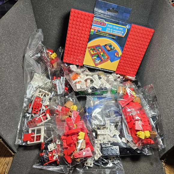 Make It Blocks Storage Case For Building Blocks +Lot Of Assorted Building Blocks - Picture 1 of 7